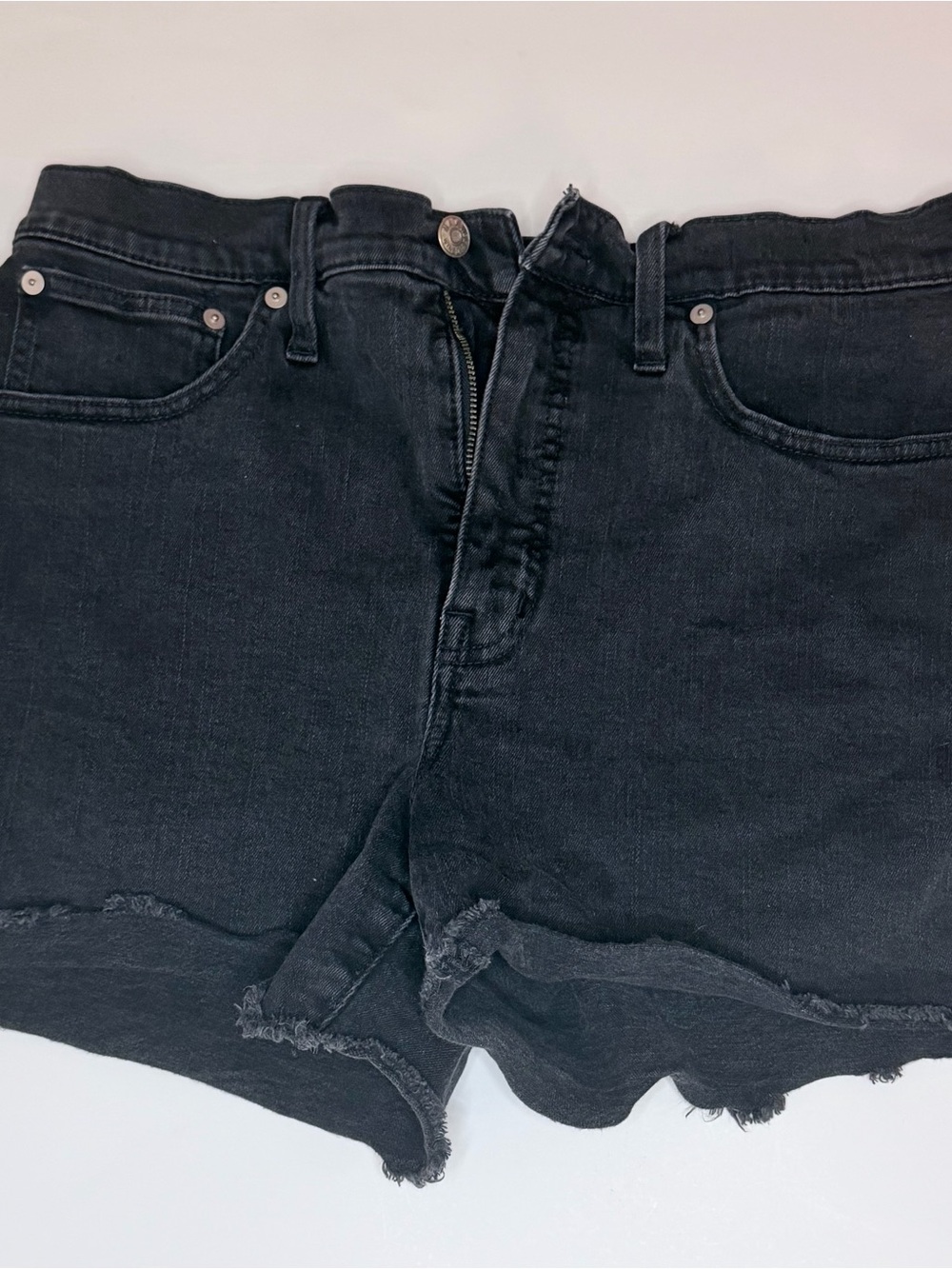 Madewell Black Denim Women's High-Rise Cutoff Shorts 30